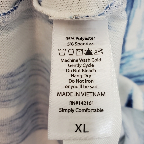 LulaRoe Emily Longsleeve Swing Dress 🆕️✨️XL Blue and White - Picture 5 of 6